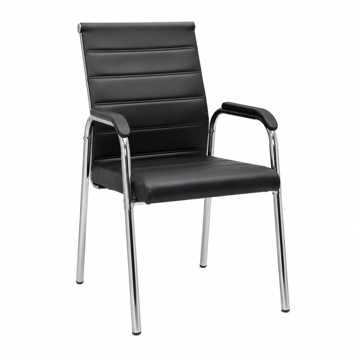 Executive Visitor Leather Chair - Black