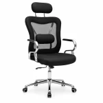 Ergonomic Mesh Office Chair with Headrest - Black