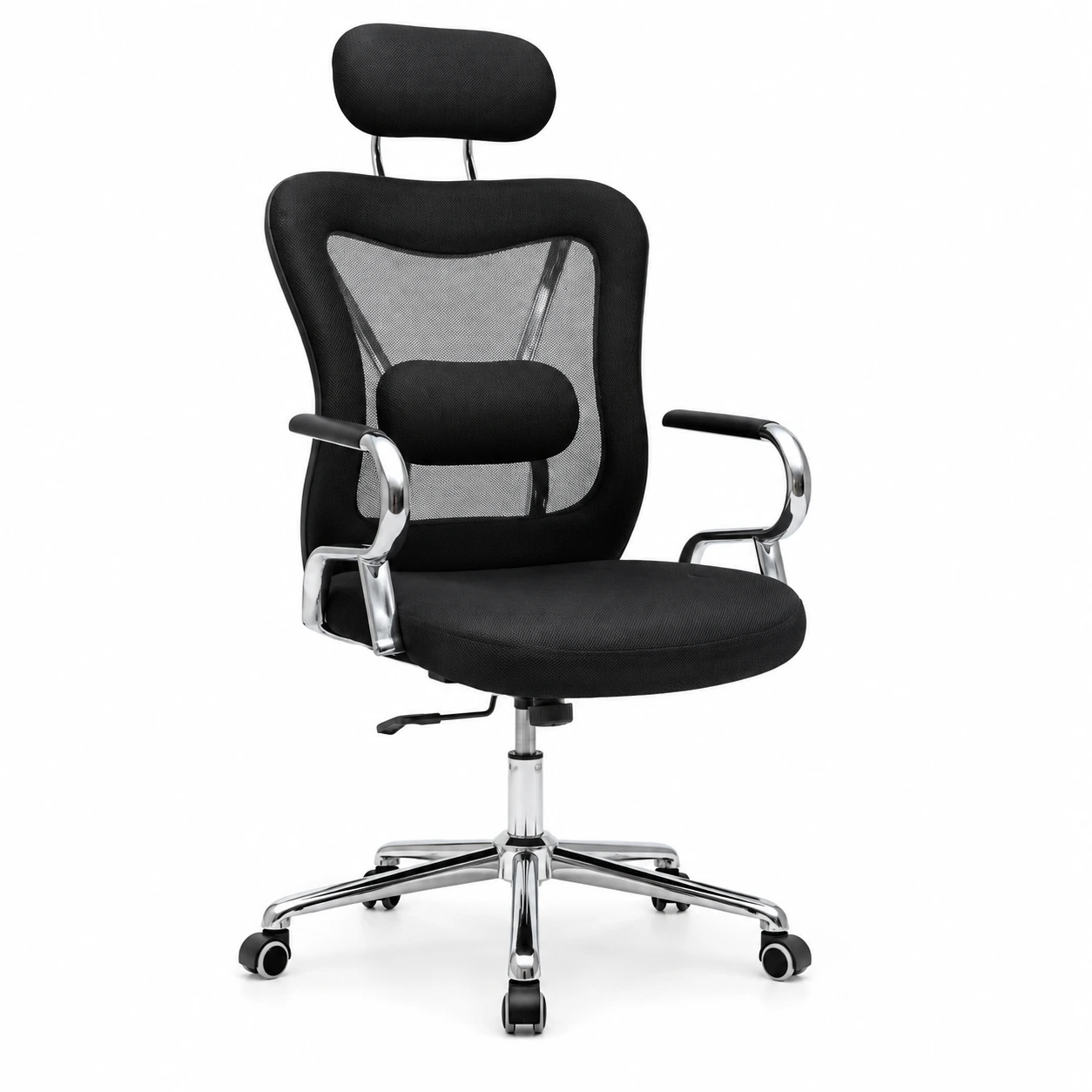 Ergonomic Mesh Office Chair with Headrest - Black