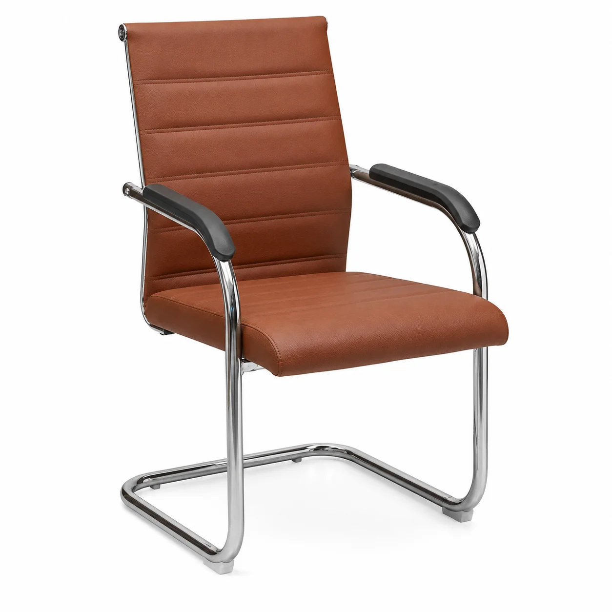 Modern Visitor Leather Chair - Brown