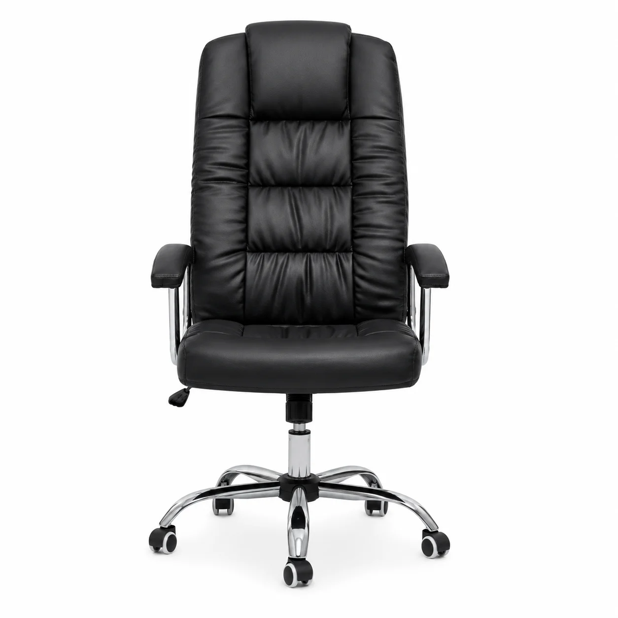 Executive High-Back Leather Office Chair - Black