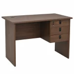 Modern Office Desk with Storage Drawers - Walnut Finish