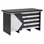Modern Reception Desk - Black & Marble Finish