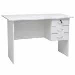 Modern Office Desk with Drawers - White