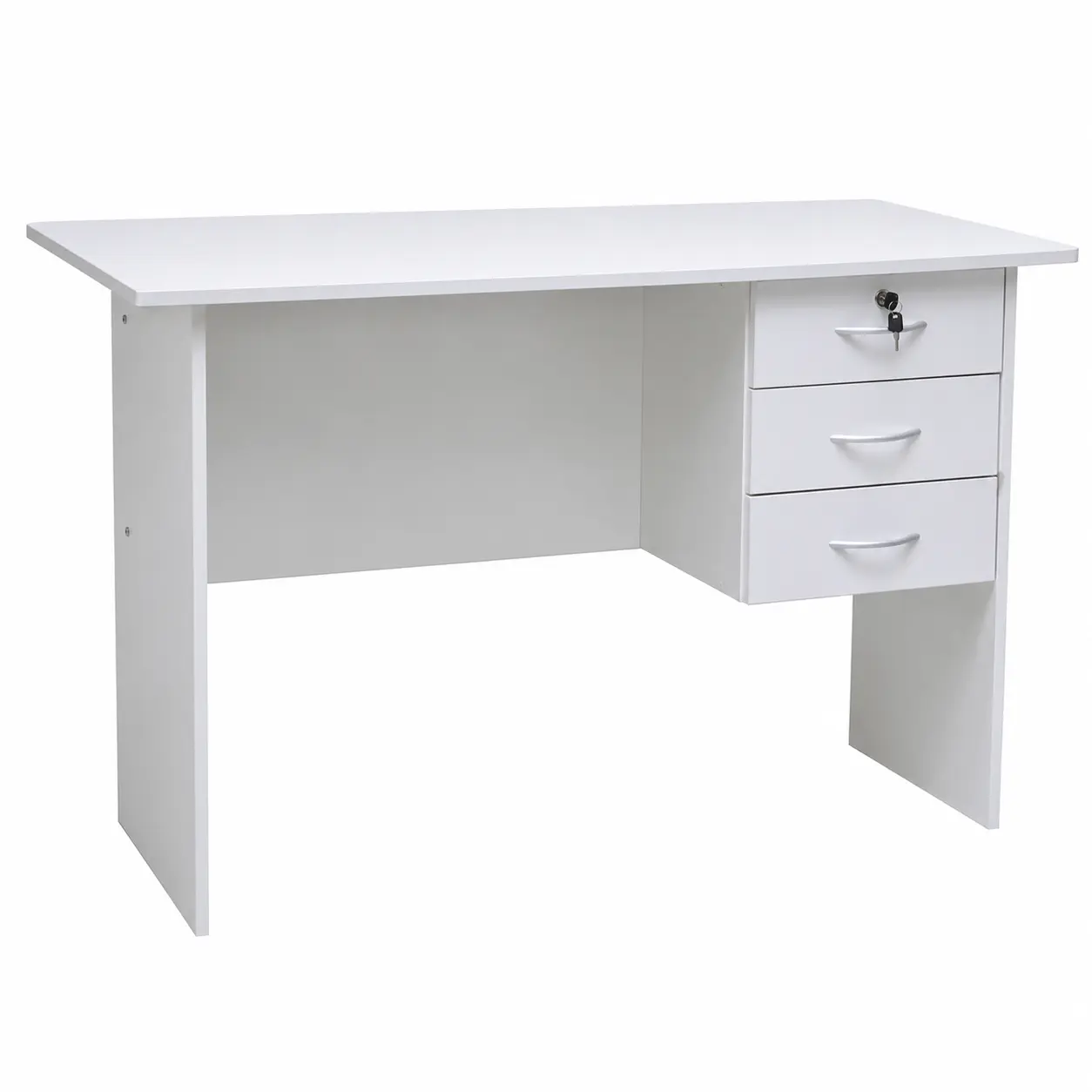 Modern Office Desk with Drawers - White