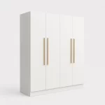 Modern 4-Door White Wardrobe Cabinet