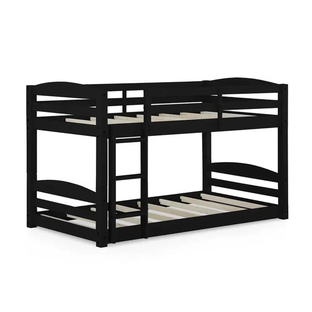 Modern Wooden Bunk Bed with Built-in Ladder