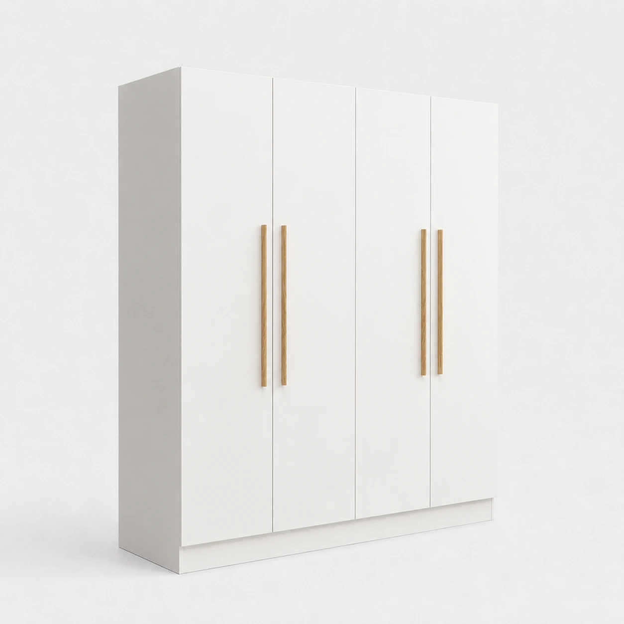 Modern 4-Door White Wardrobe Cabinet